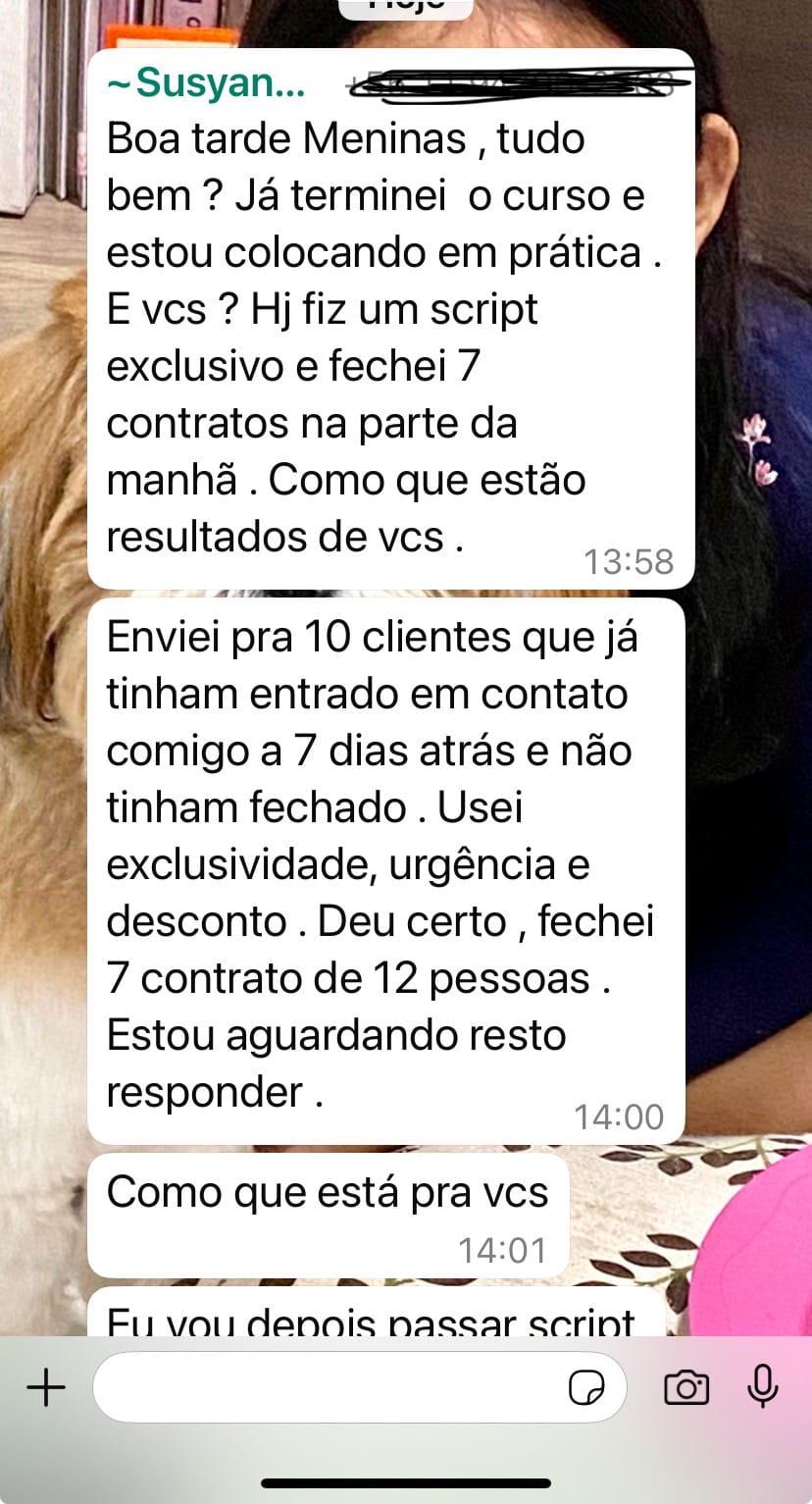 Depoimento de aluna