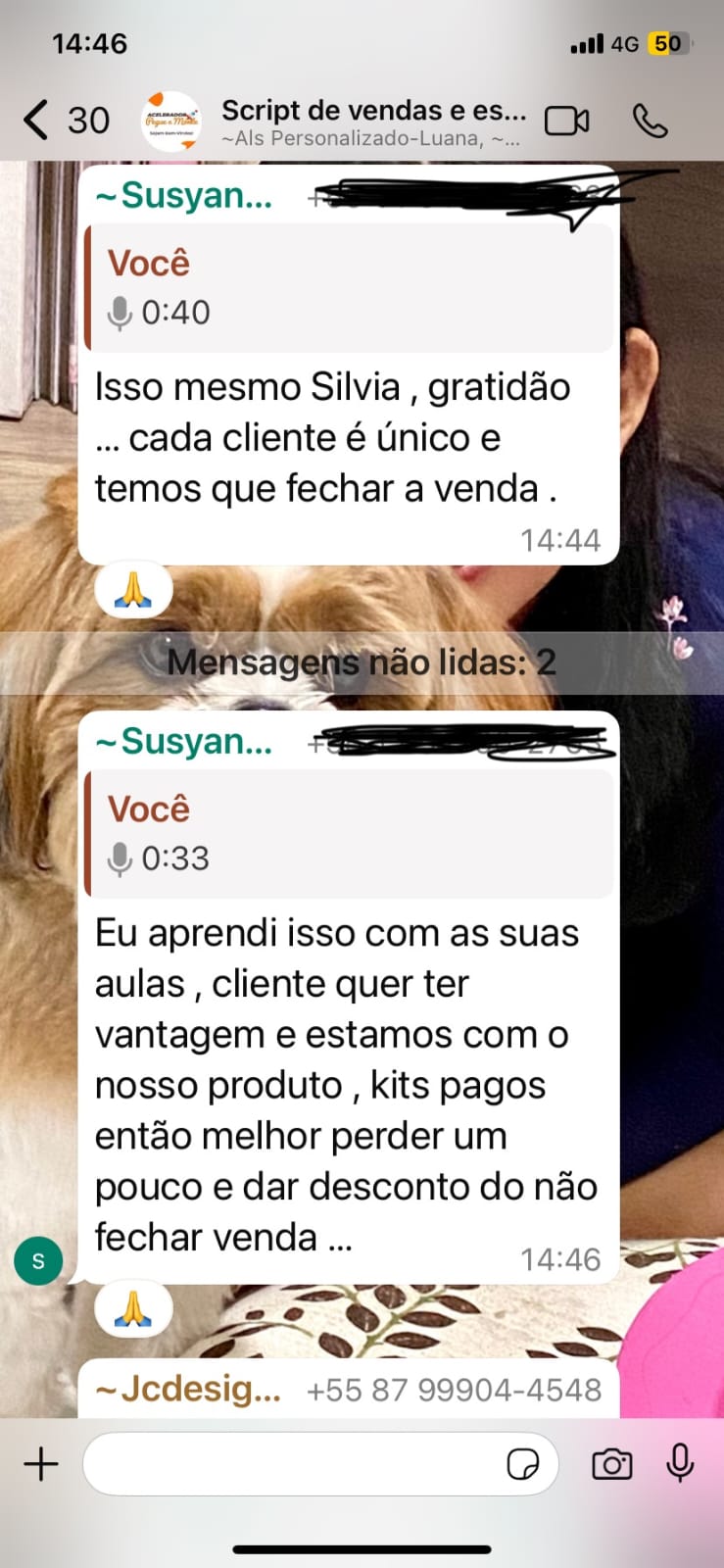 Depoimento de aluna